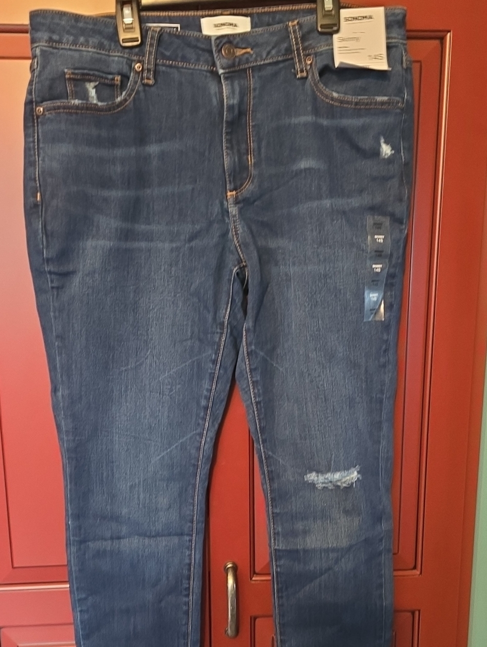 Sonoma Distressed Dark Blue Jeans The Every Day Jean Sz 14